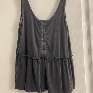 American eagle soft and sexy grey peplum tank EUC sz XS